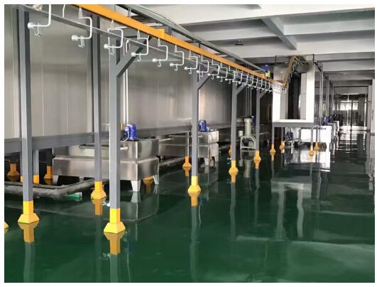 槽內立式泵五金表面處理線項目生產現場